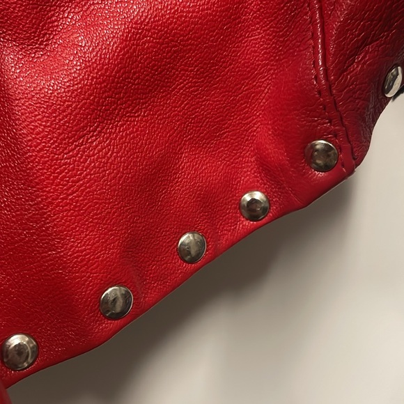 Vintage red leather studded skirt from Germany. Costume. 80s. Sexy. Drag queen - Picture 4 of 6